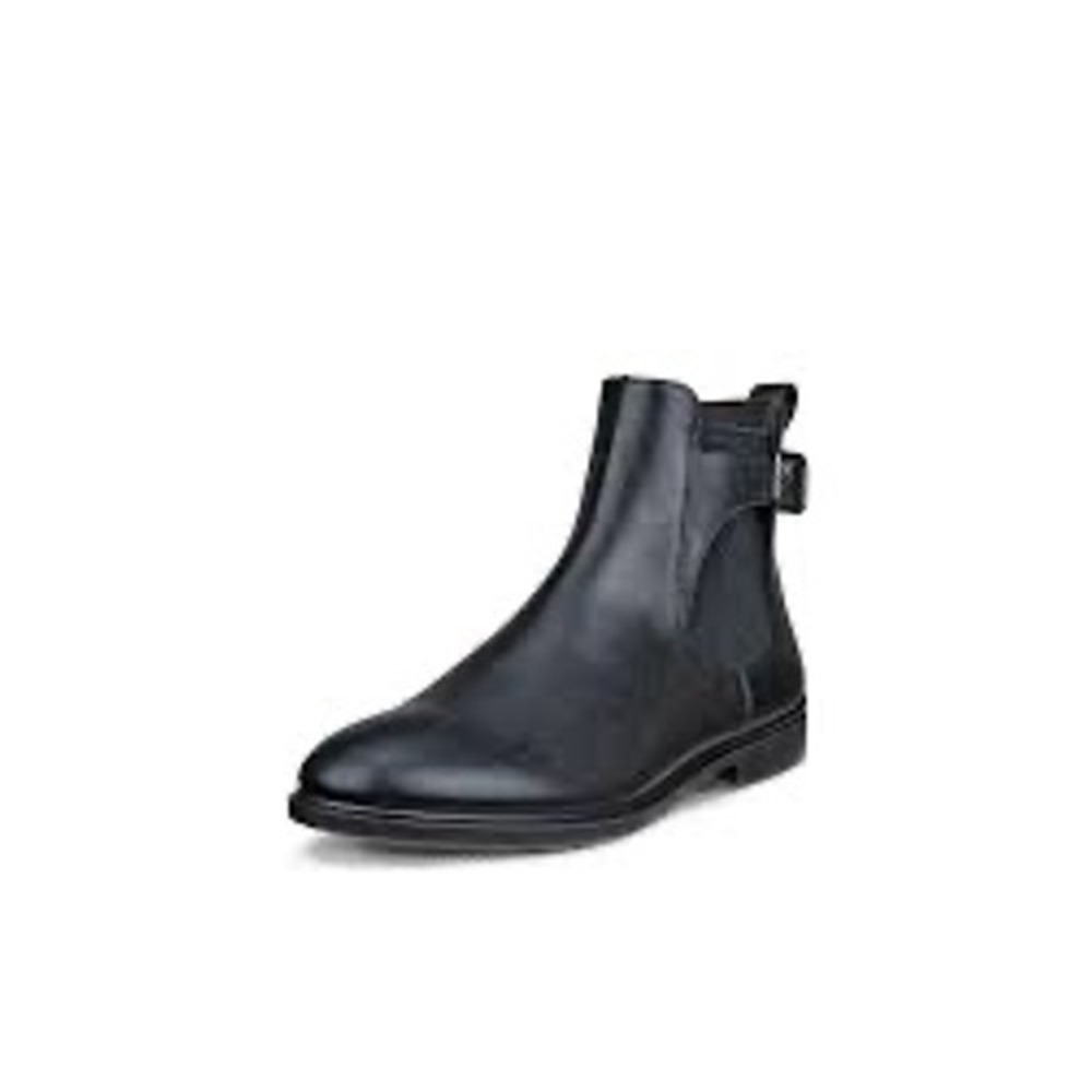 ECCO Shape 35 Black Leather Block Heel Chelsea Ankle Boots EU 41 US 10